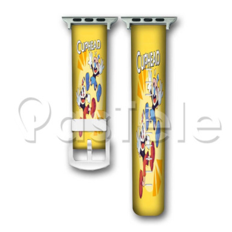 Cuphead 2 Custom Personalized Apple Watch Band 38mm 40mm 42mm 44mm Leather PU