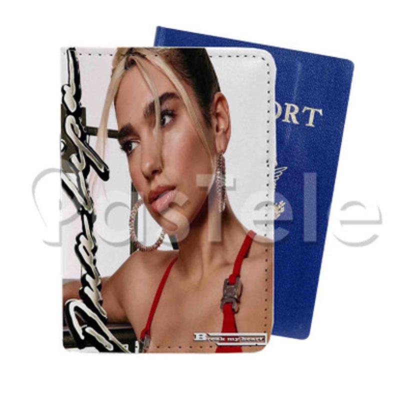 Dua Lipa Break My Heart Custom PU Leather Passport Travel Baggage Cover