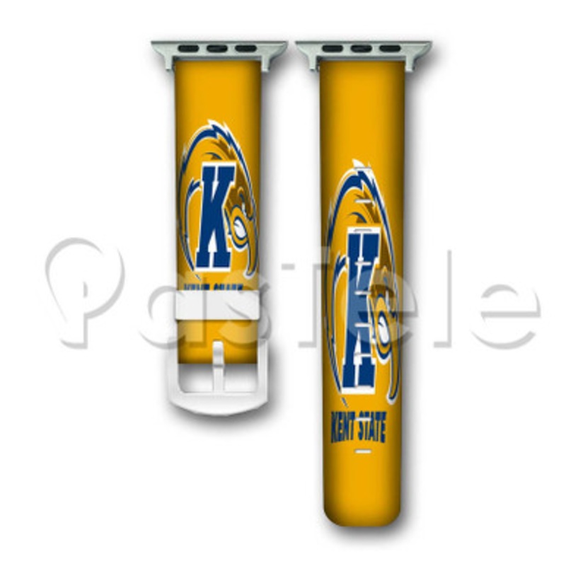 Kent State Golden Flashes Custom Personalized Apple Watch Band 38mm 40mm 42mm 44mm Leather PU