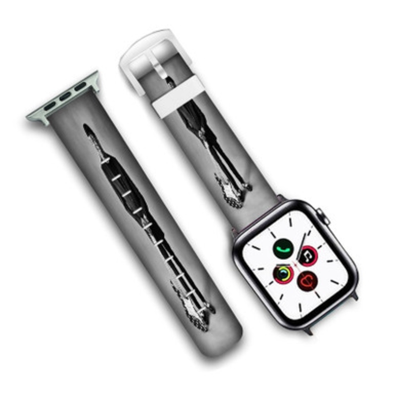Pastele Buddy Guy The Rides Custom Personalized Apple Watch Band Genuine Leather Watch Band Replacement 38mm 40mm 42mm 44mm