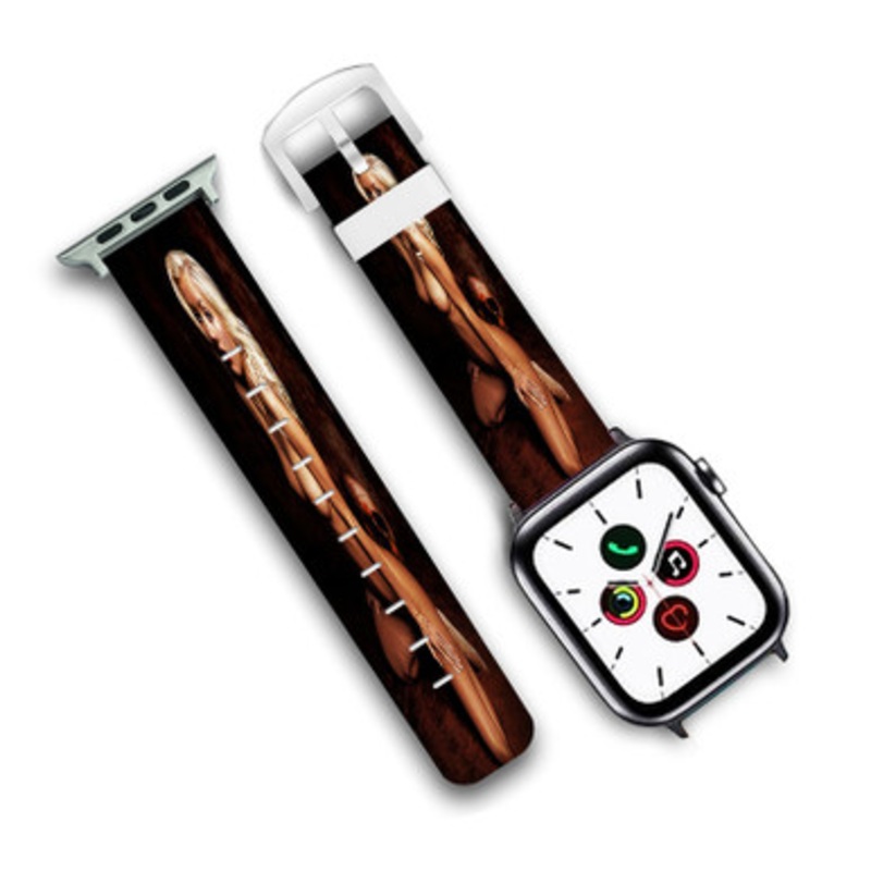 Pastele Christina Aguilera Custom Personalized Apple Watch Band Genuine Leather Watch Band Replacement 38mm 40mm 42mm 44mm
