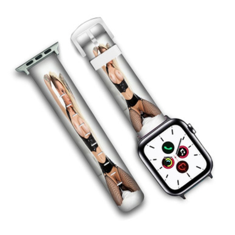 Pastele Christy Mack Custom Personalized Apple Watch Band Genuine Leather Watch Band Replacement 38mm 40mm 42mm 44mm
