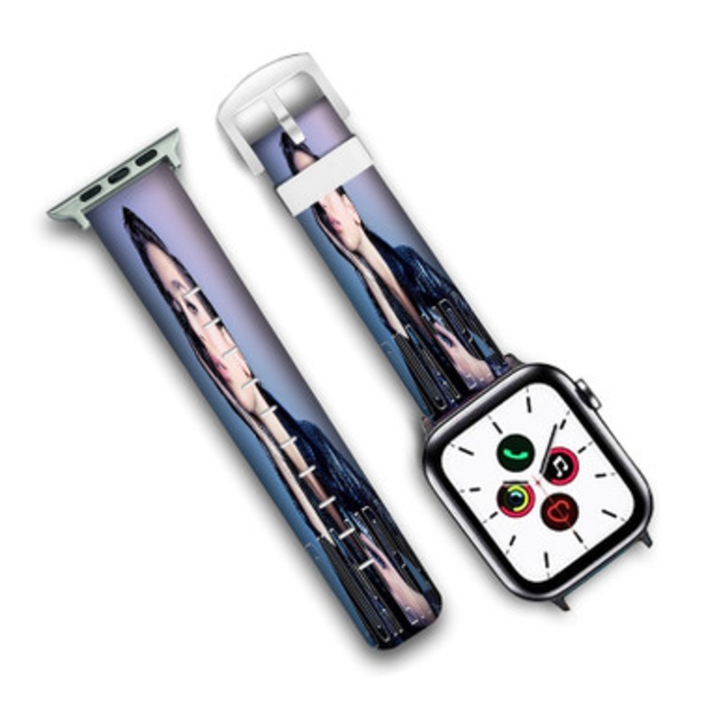 Pastele Dua Lipa Custom Personalized Apple Watch Band Genuine Leather Watch Band Replacement 38mm 40mm 42mm 44mm