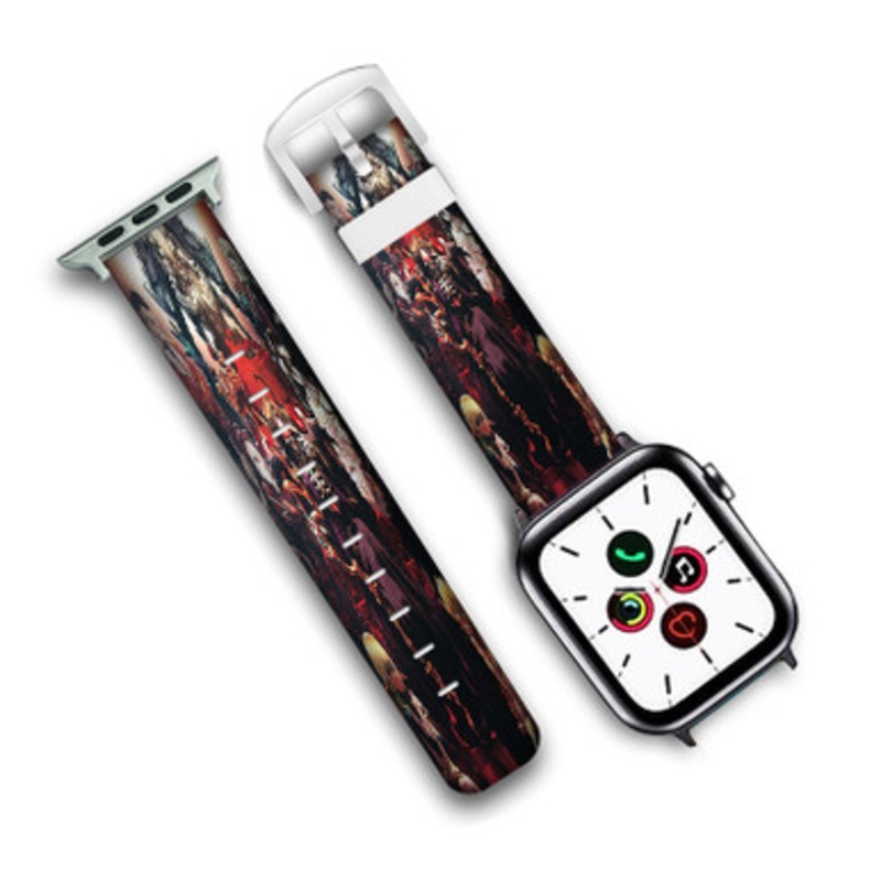 Pastele Floor Guardians Overlord Custom Personalized Apple Watch Band Genuine Leather Watch Band Replacement 38mm 40mm 42mm 44mm