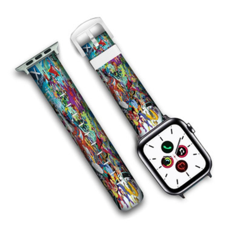 Pastele Futurama X Custom Personalized Apple Watch Band Genuine Leather Watch Band Replacement 38mm 40mm 42mm 44mm