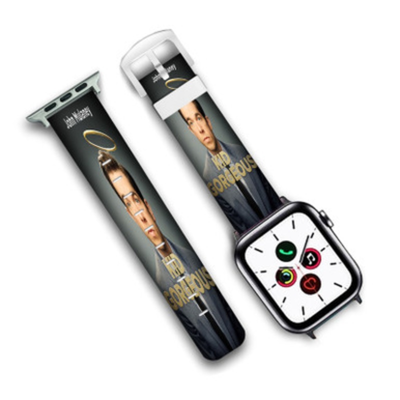 Pastele John Mulaney Kid Gorgeous Custom Personalized Apple Watch Band Genuine Leather Watch Band Replacement 38mm 40mm 42mm 44mm