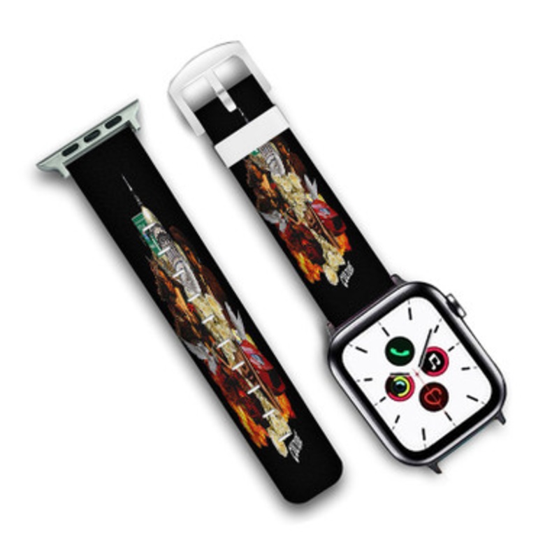 Pastele Migos Culture Custom Personalized Apple Watch Band Genuine Leather Watch Band Replacement 38mm 40mm 42mm 44mm
