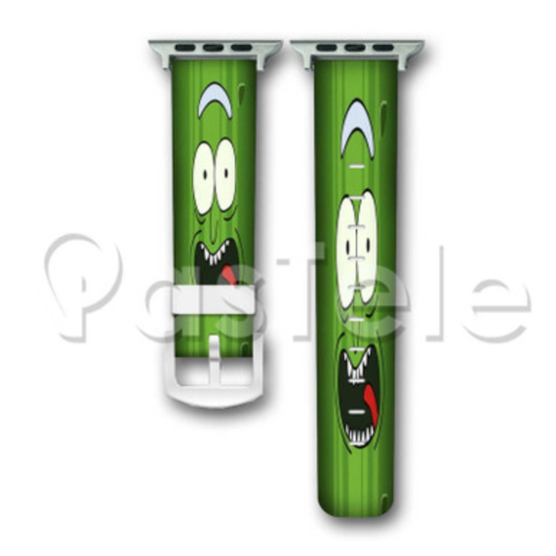 Pickle Rick Custom Personalized Apple Watch Band 38mm 40mm 42mm 44mm Leather PU