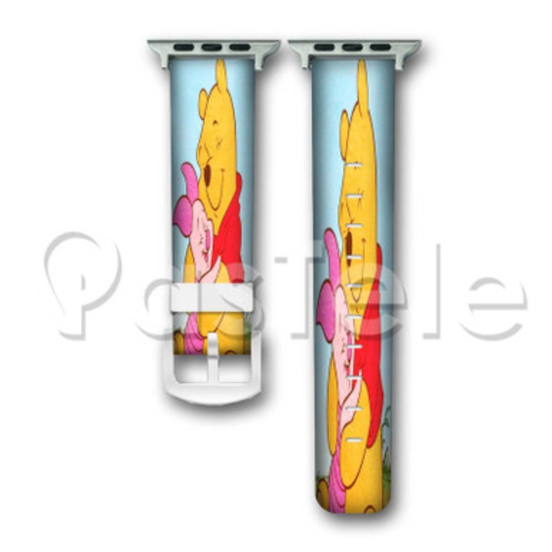 Pooh and Piglet Custom Personalized Apple Watch Band 38mm 40mm 42mm 44mm Leather PU