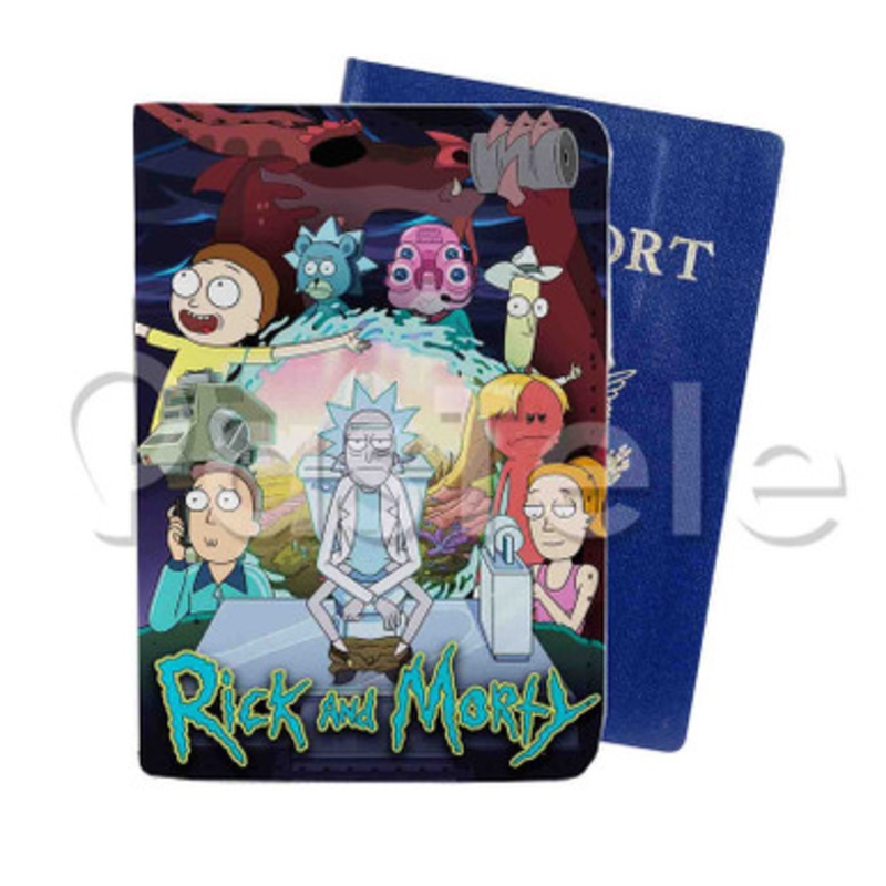 Rick and Morty Custom PU Leather Passport Travel Baggage Cover
