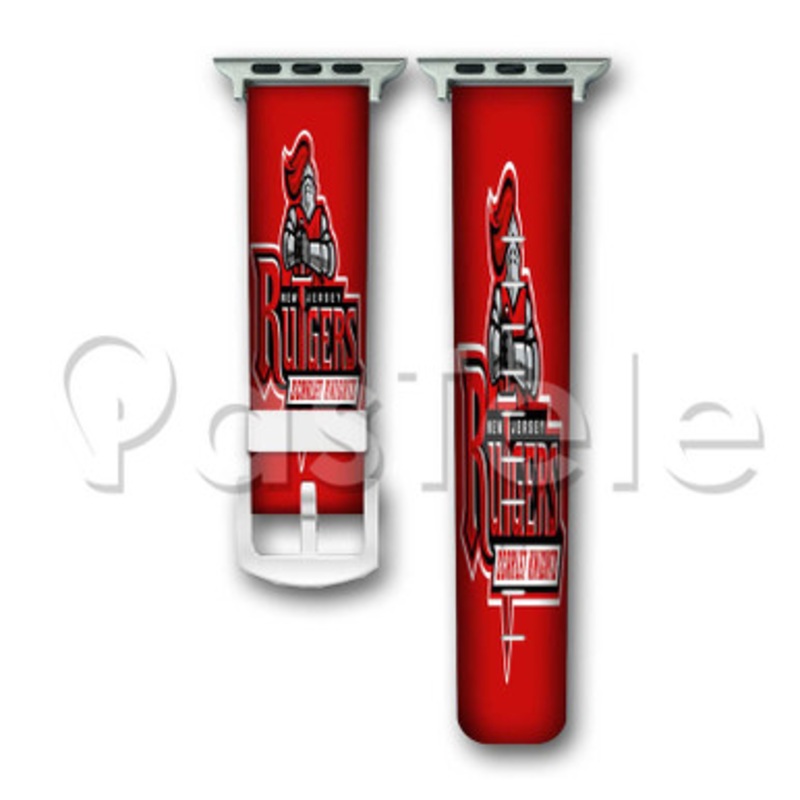Rutgers Scarlet Knights Custom Personalized Apple Watch Band 38mm 40mm 42mm 44mm Leather PU