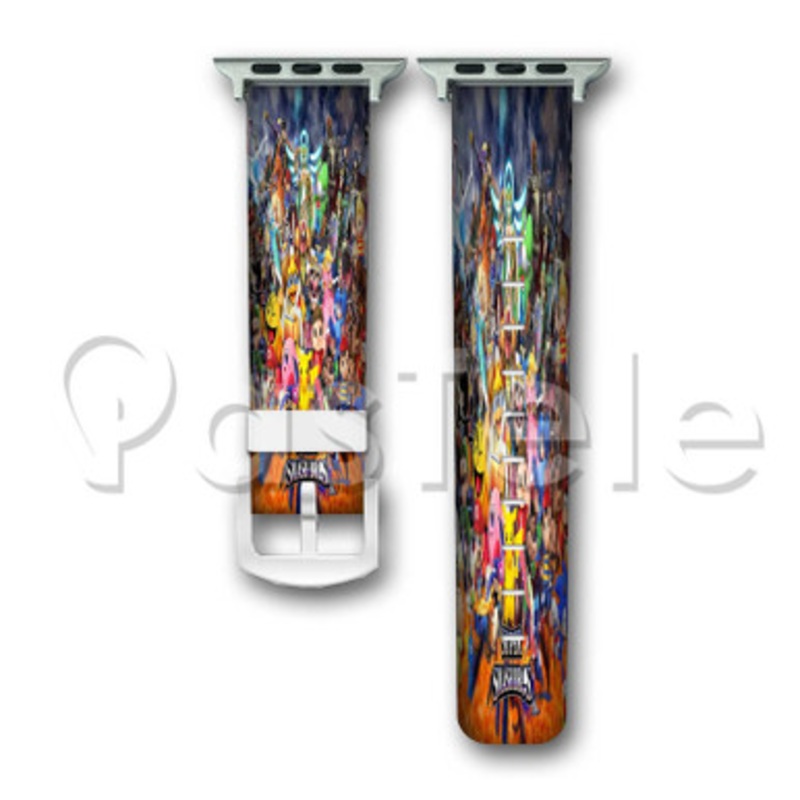 Super Smash Bros 2 Custom Personalized Apple Watch Band 38mm 40mm 42mm 44mm Leather PU