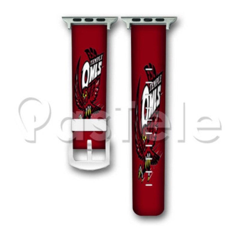 Temple Owls Custom Personalized Apple Watch Band 38mm 40mm 42mm 44mm Leather PU