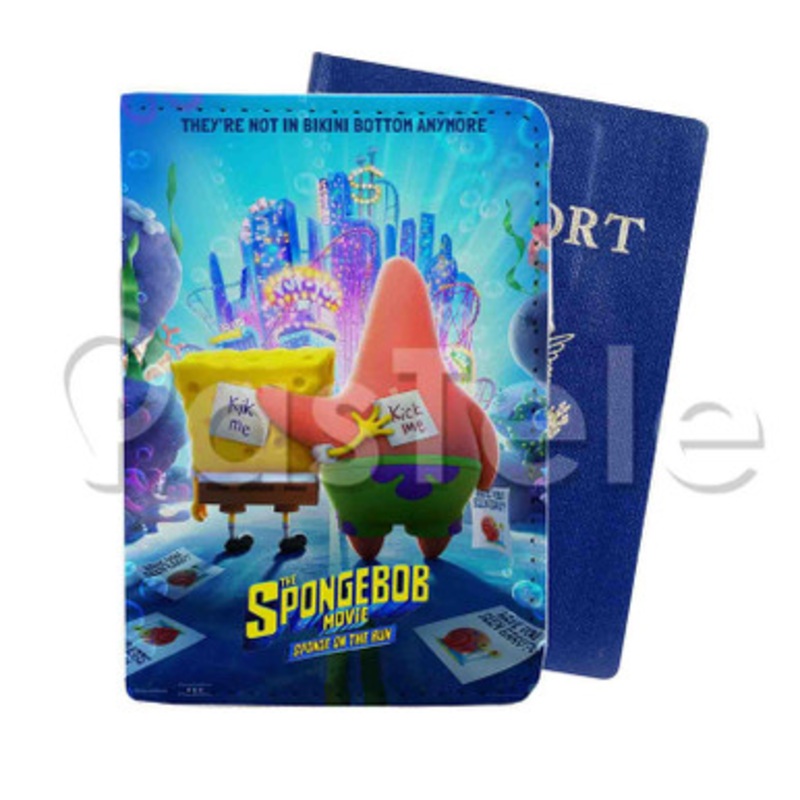 The Spongebob Movie Sponge on the Run Custom PU Leather Passport Travel Baggage Cover