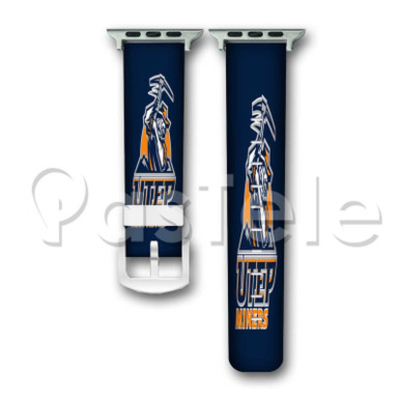 UTEP Miners Custom Personalized Apple Watch Band 38mm 40mm 42mm 44mm Leather PU