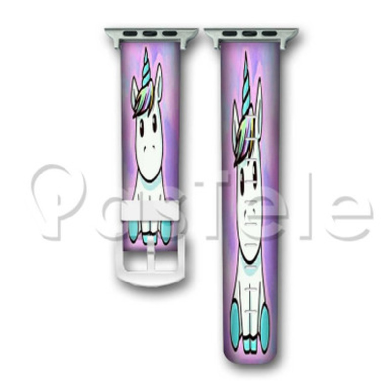 Cute Unicorn Custom Personalized Apple Watch Band 38mm 40mm 42mm 44mm Leather PU