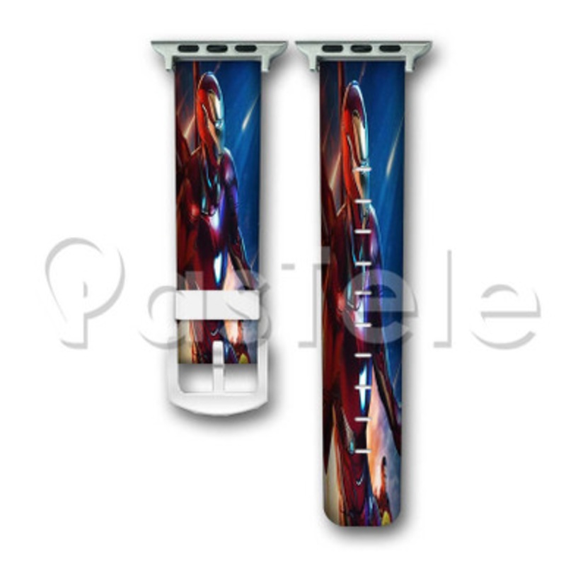 Iron Man Custom Personalized Apple Watch Band 38mm 40mm 42mm 44mm Leather PU