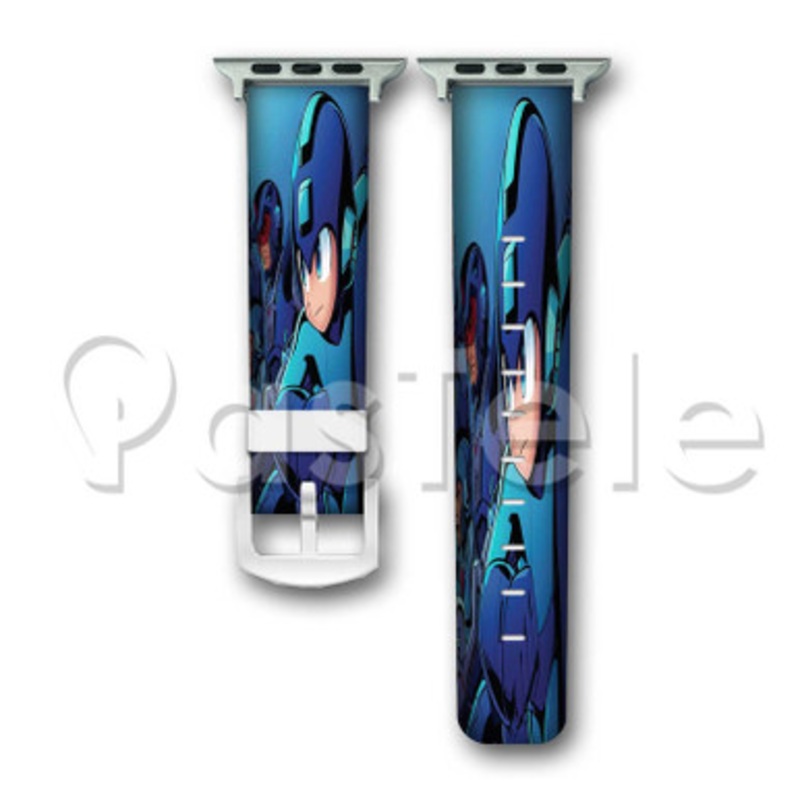 Mega Man Legacy Collection Custom Personalized Apple Watch Band 38mm 40mm 42mm 44mm Leather PU