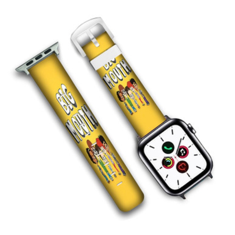 Pastele Big Mouth Custom Personalized Apple Watch Band Genuine Leather Watch Band Replacement 38mm 40mm 42mm 44mm