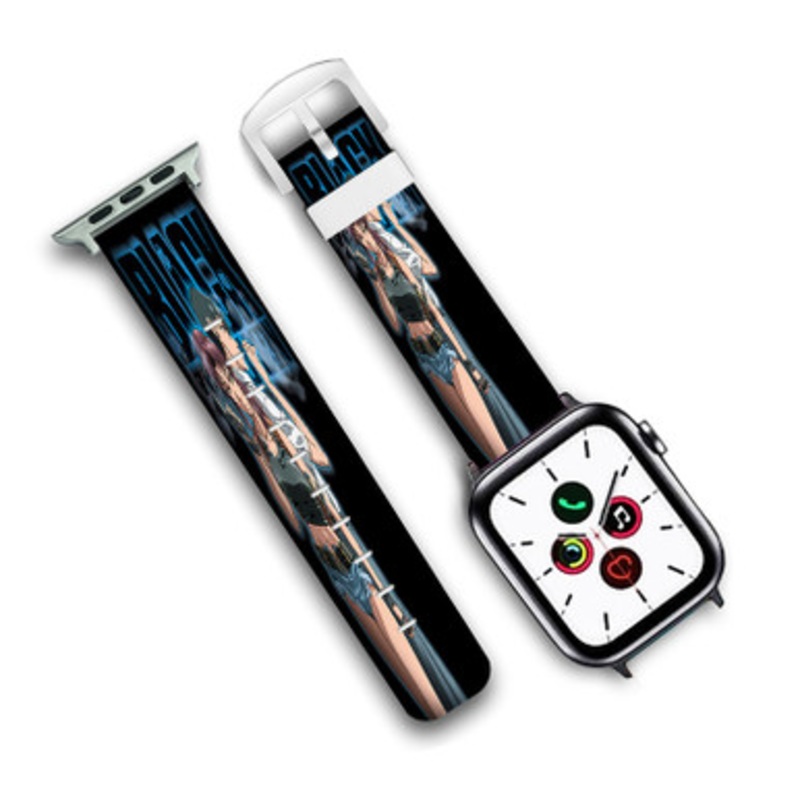 Pastele Black Lagoon Poster Wall Decor Custom Personalized Apple Watch Band Genuine Leather Watch Band Replacement 38mm 40mm 42mm 44mm