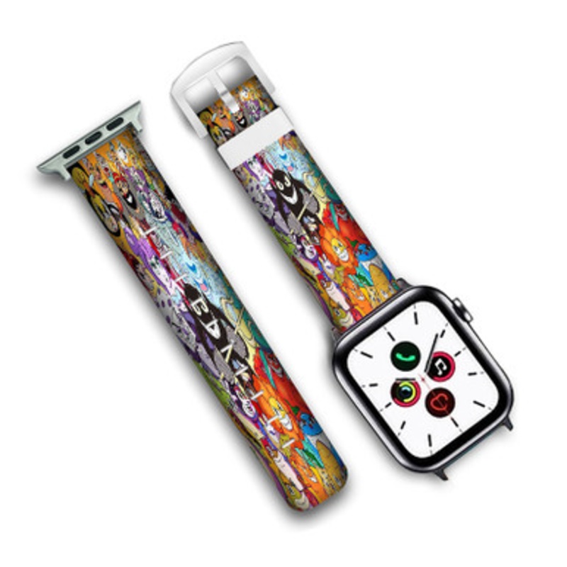 Pastele Cuphead Rogues Custom Personalized Apple Watch Band Genuine Leather Watch Band Replacement 38mm 40mm 42mm 44mm