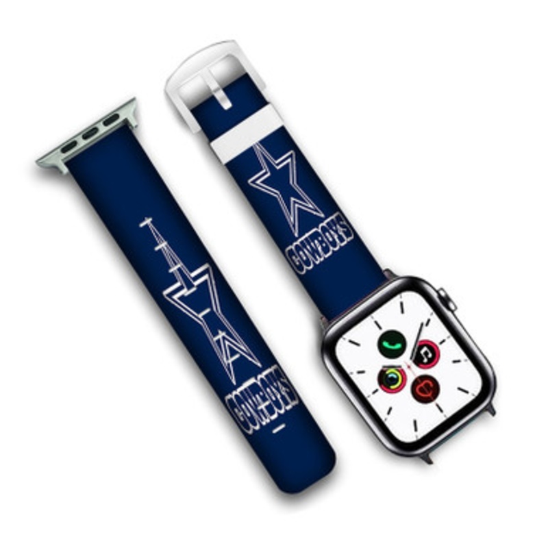 Pastele Dallas Cowboys NFL Poster Wall Decor Custom Personalized Apple Watch Band Genuine Leather Watch Band Replacement 38mm 40mm 42mm 44mm