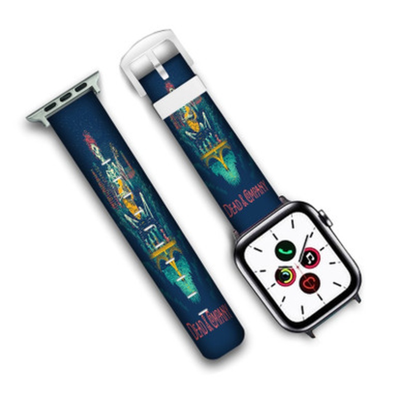 Pastele Dead Company Grateful Dead Custom Personalized Apple Watch Band Genuine Leather Watch Band Replacement 38mm 40mm 42mm 44mm