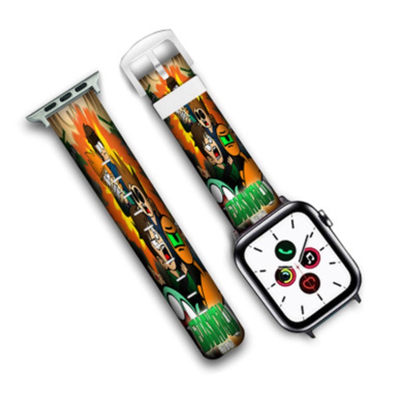 Pastele Eddsworld Art Custom Personalized Apple Watch Band Genuine Leather Watch Band Replacement 38mm 40mm 42mm 44mm