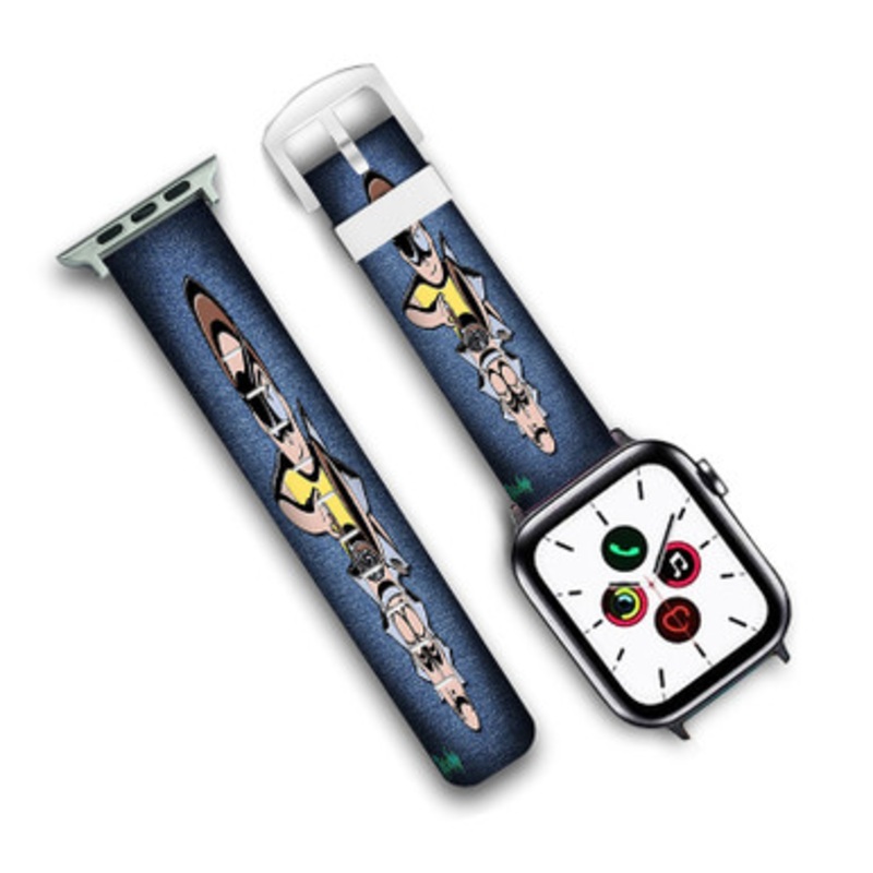 Pastele Evil Morty Rick and Morty Custom Personalized Apple Watch Band Genuine Leather Watch Band Replacement 38mm 40mm 42mm 44mm