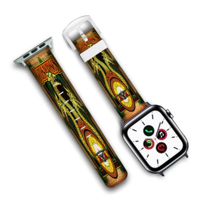 Pastele Guns N Roses Ireland Custom Personalized Apple Watch Band Genuine Leather Watch Band Replacement 38mm 40mm 42mm 44mm