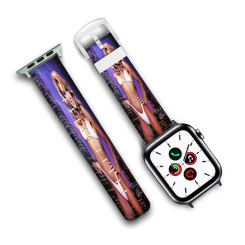 Pastele Heather THomas Custom Personalized Apple Watch Band Genuine Leather Watch Band Replacement 38mm 40mm 42mm 44mm