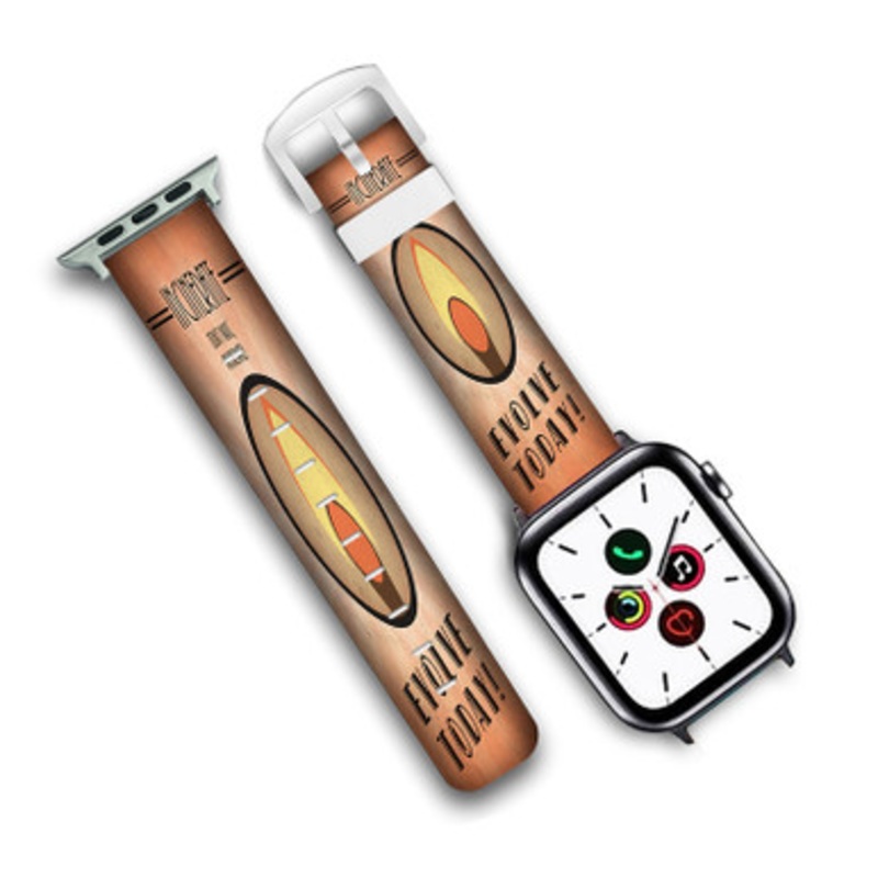 Pastele Incinerate Bioshock Custom Personalized Apple Watch Band Genuine Leather Watch Band Replacement 38mm 40mm 42mm 44mm