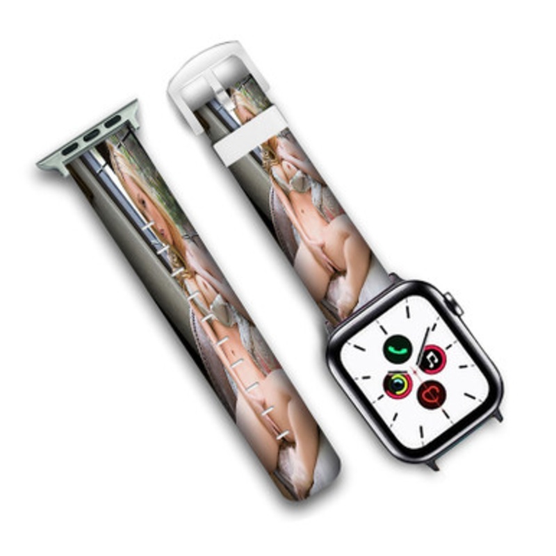 Pastele Kayden Kross Art Custom Personalized Apple Watch Band Genuine Leather Watch Band Replacement 38mm 40mm 42mm 44mm