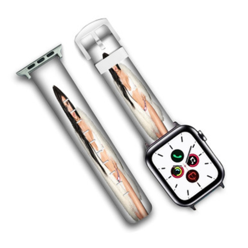 Pastele Kylie Jenner Custom Personalized Apple Watch Band Genuine Leather Watch Band Replacement 38mm 40mm 42mm 44mm