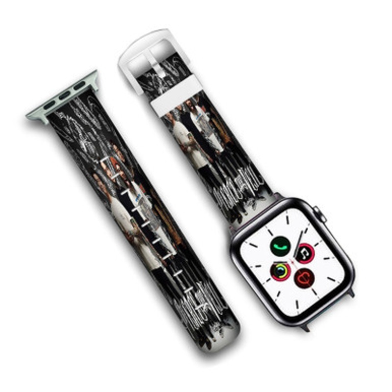 Pastele Pierce the Veil Custom Personalized Apple Watch Band Genuine Leather Watch Band Replacement 38mm 40mm 42mm 44mm