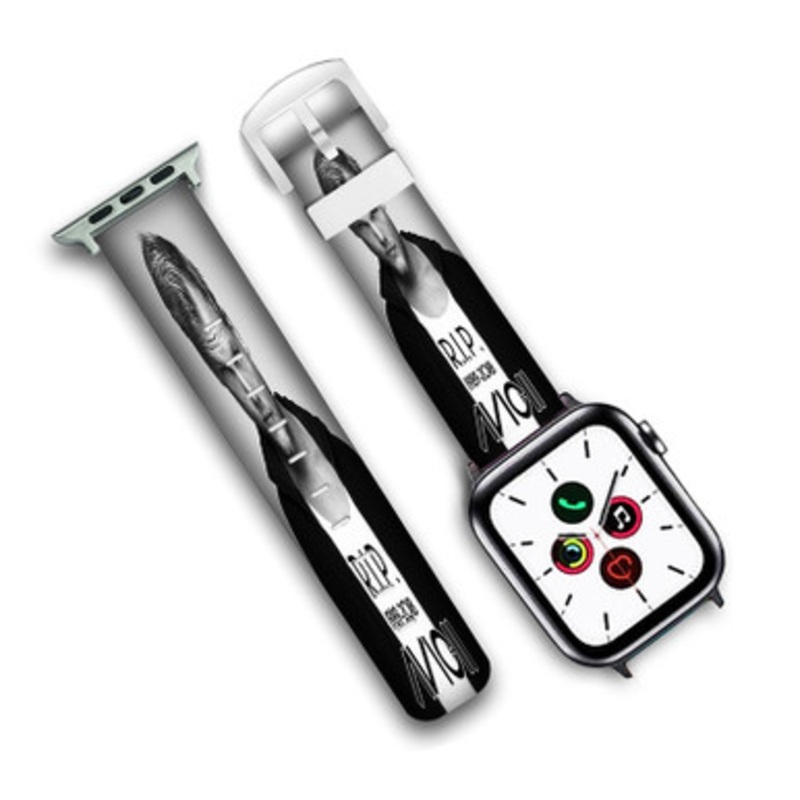 Pastele RIP DJ Avicii 2 Custom Personalized Apple Watch Band Genuine Leather Watch Band Replacement 38mm 40mm 42mm 44mm