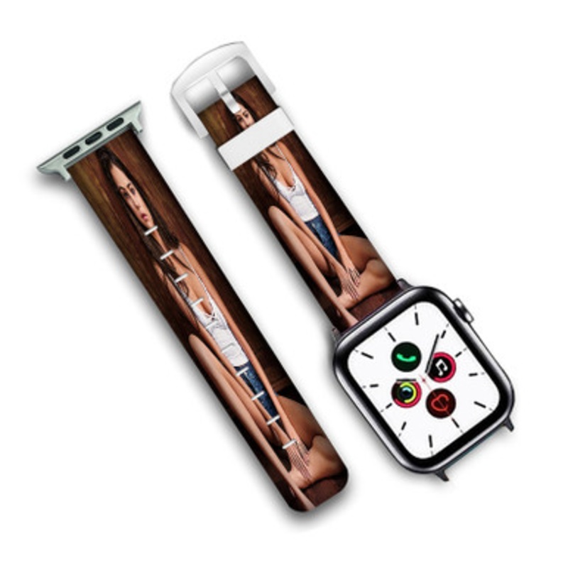 Pastele Selena Gomez Top Custom Personalized Apple Watch Band Genuine Leather Watch Band Replacement 38mm 40mm 42mm 44mm