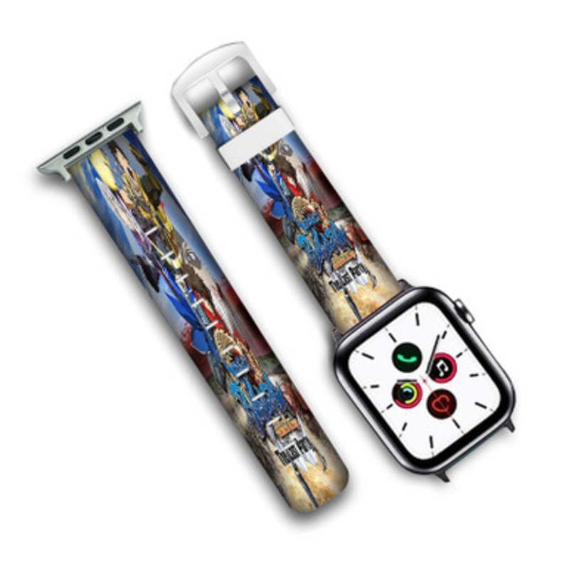 Pastele Sengoku Basara Samurai Kings The Last Party Custom Personalized Apple Watch Band Genuine Leather Watch Band Replacement 38mm 40mm 42mm 44mm