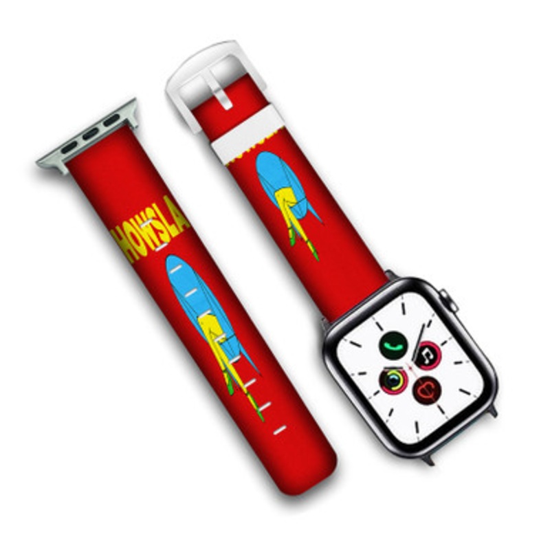 Pastele Skrillex Habstrakt Chicken Soup Custom Personalized Apple Watch Band Genuine Leather Watch Band Replacement 38mm 40mm 42mm 44mm