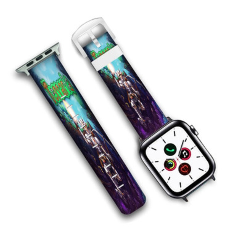 Pastele Terraria Custom Personalized Apple Watch Band Genuine Leather Watch Band Replacement 38mm 40mm 42mm 44mm