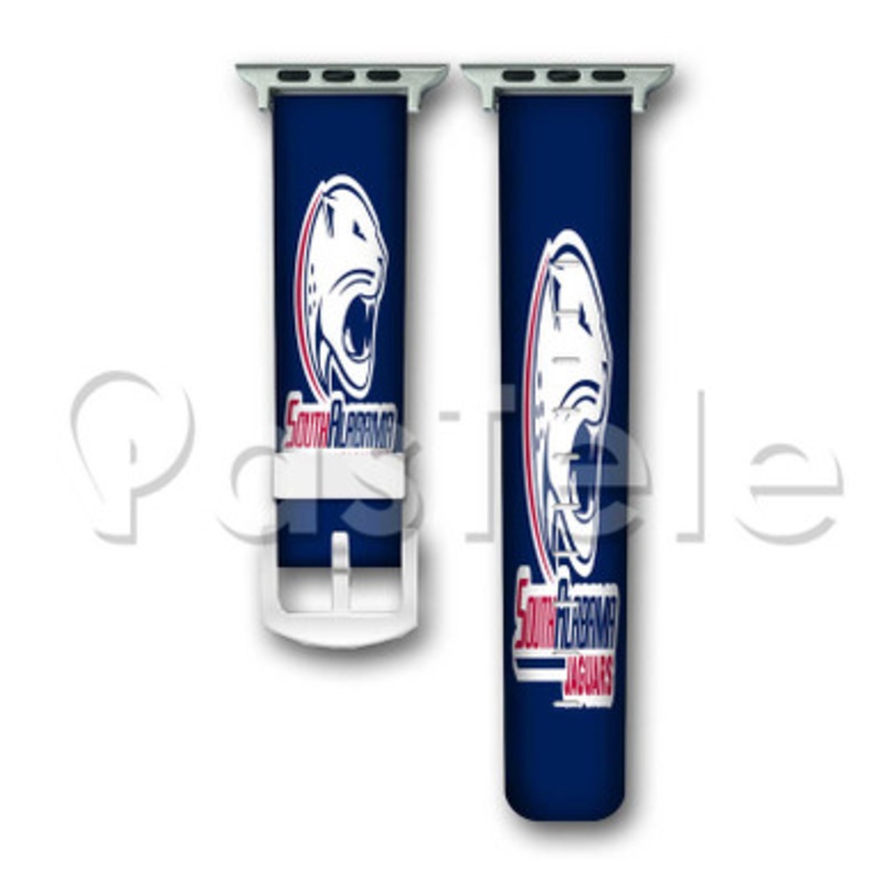 South Alabama Jaguars Custom Personalized Apple Watch Band 38mm 40mm 42mm 44mm Leather PU