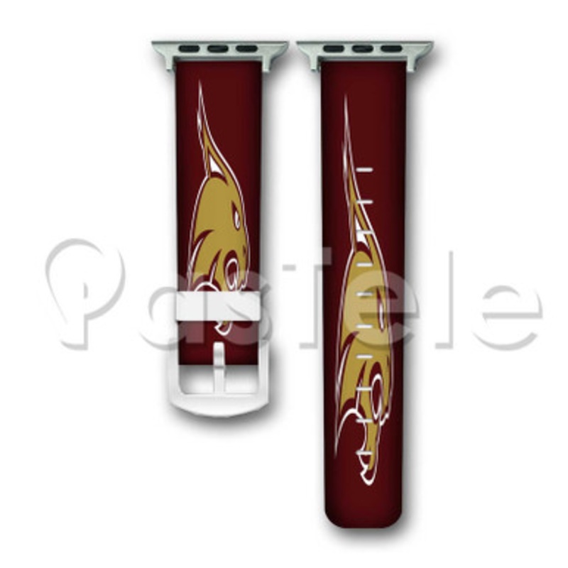 Texas State Bobcats Custom Personalized Apple Watch Band 38mm 40mm 42mm 44mm Leather PU