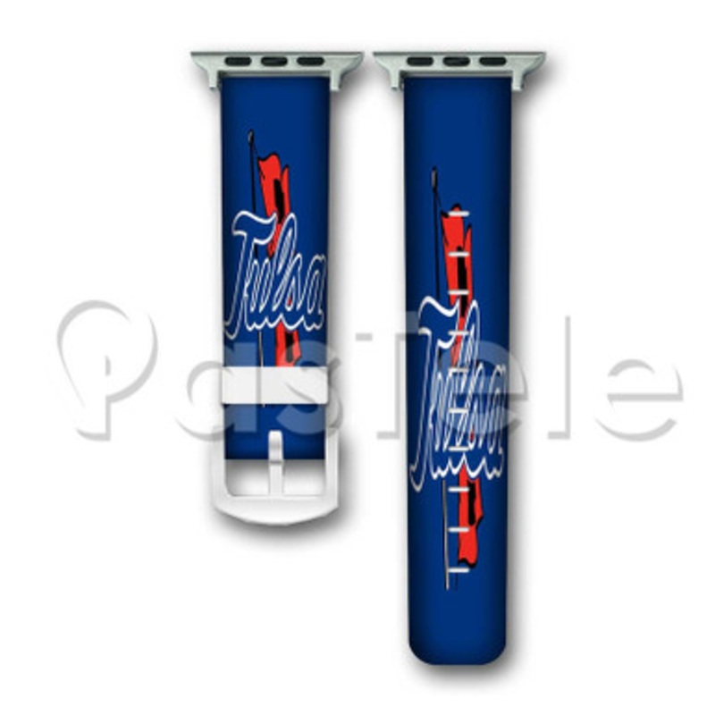 Tulsa Golden Hurricane Custom Personalized Apple Watch Band 38mm 40mm 42mm 44mm Leather PU