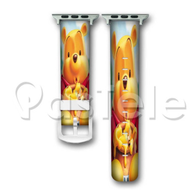 Winnie The Pooh Custom Personalized Apple Watch Band 38mm 40mm 42mm 44mm Leather PU Watch