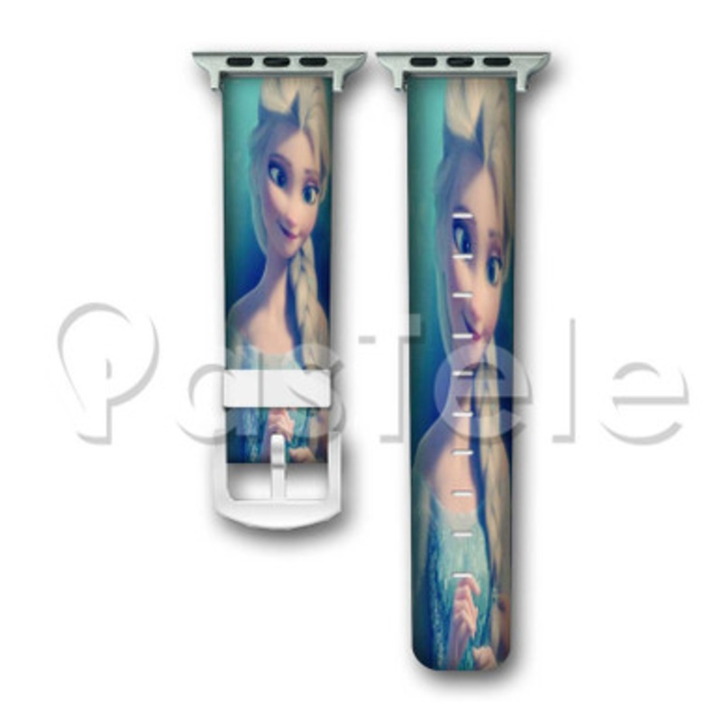 Elsa Frozen Custom Personalized Apple Watch Band 38mm 40mm 42mm 44mm Leather PU Watch