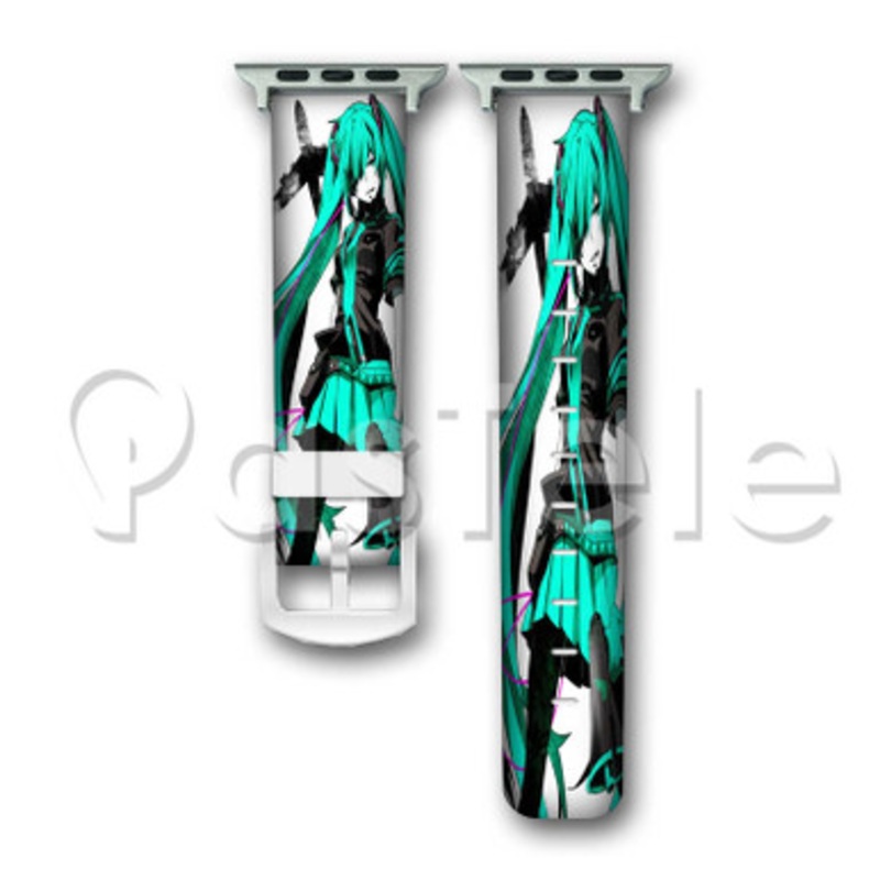 Hatsune Miku Custom Personalized Apple Watch Band 38mm 40mm 42mm 44mm Leather PU Watch