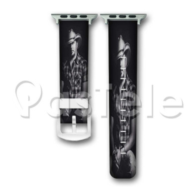 Jason Aldean 3 Custom Personalized Apple Watch Band 38mm 40mm 42mm 44mm Leather PU Watch