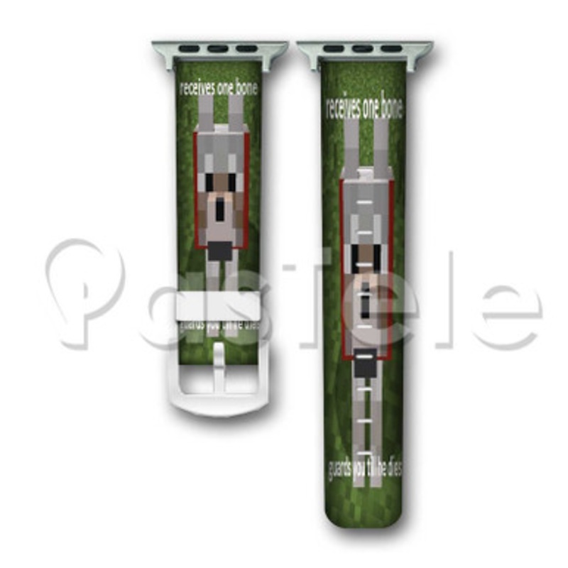 Minecraft 3 Custom Personalized Apple Watch Band 38mm 40mm 42mm 44mm Leather PU Watch