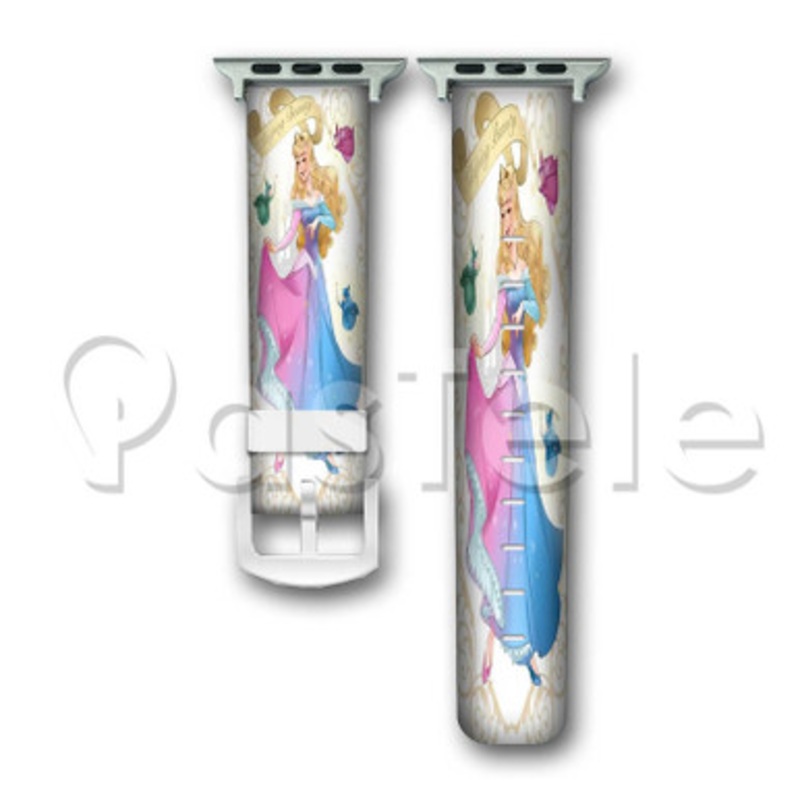 Princess Aurora Custom Personalized Apple Watch Band 38mm 40mm 42mm 44mm Leather PU Watch