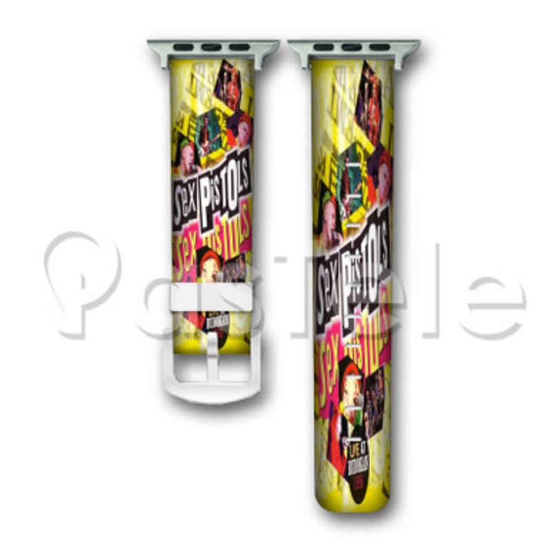 Sex Pistols Custom Personalized Apple Watch Band 38mm 40mm 42mm 44mm Leather PU Watch